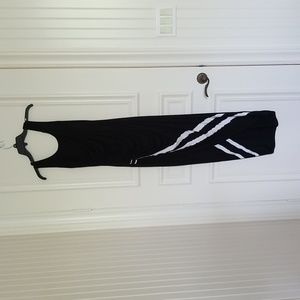 Bailey 44 black and white midi split front rouched dress medium